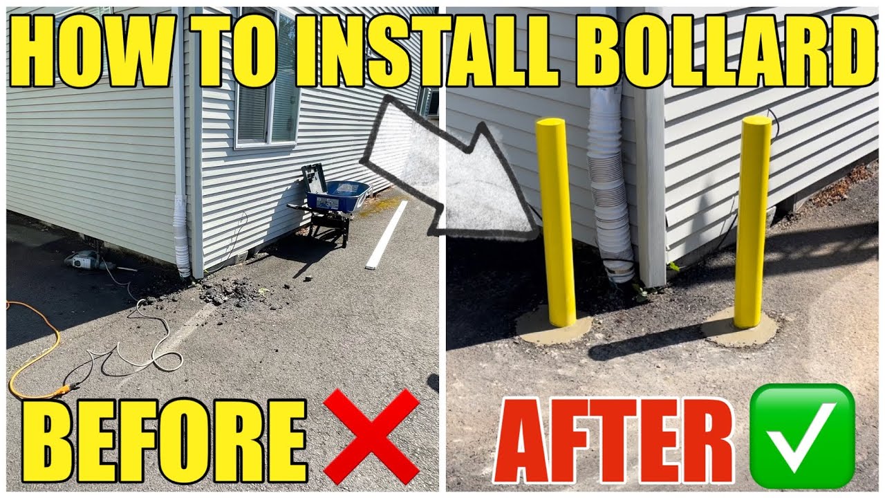 How To Install A Pour-In-Place Safety Bollard 36” Step By Step DIY To  Protect Building From Vehicles