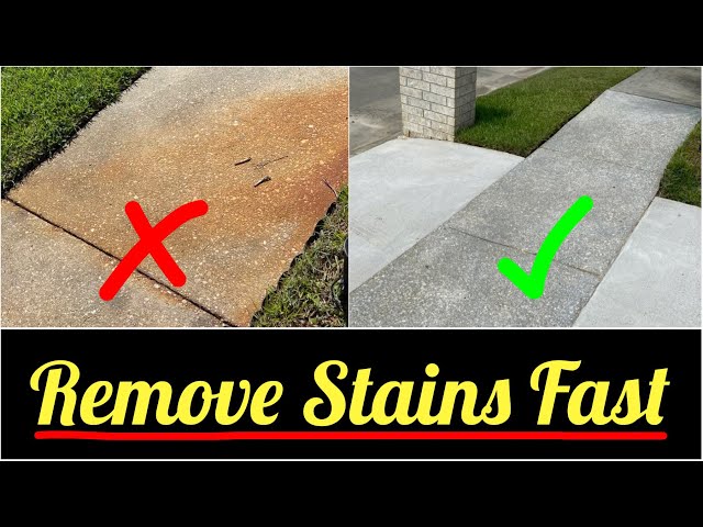 ✓Best Rust Stain Irrigation Remover | Clean Concrete Sidewalks, Driveways, Brick, Fences, Vinyl, etc - YouTube
